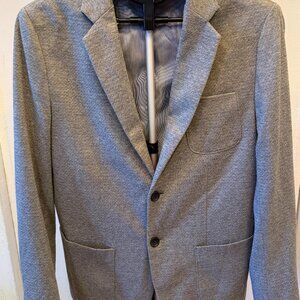 Banana Republic Tailored Slim Fit Blazer Mens 38R Gray Herringbone Sport Coat
